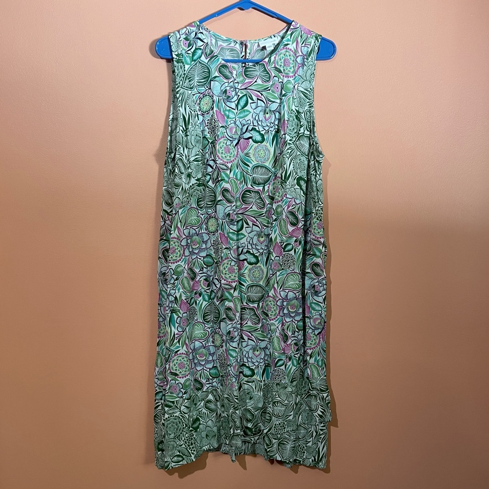 J. Jill Floral Mixed Pattern Sleeveless Dress
